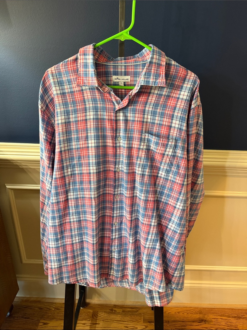 Peter Millar Men's Pink & Blue Plaid Long-Sleeve Button-Down Shirt